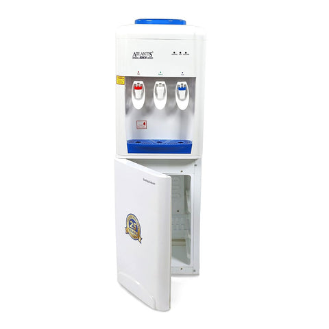 ATLANTIS Sky Hot Cold and Normal Bottled Water Dispenser Floor Standing Refrigeration with Cooling Cabinet | Cooling 2.5 Liter per Hour - 3 Taps Functions