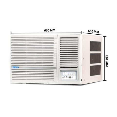 Blue Star 1.5 Ton 3 Star Fixed Speed Window AC (Copper, Turbo Cool, Humidity Control, Hydrophilic Blue Fins, Dust Filters, Self-Diagnosis, 2023 Model, WFA318LN, White)